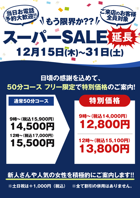 もう限界か??スーパーSALE延長