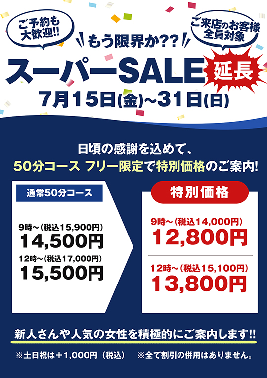 もう限界か??スーパーSALE延長