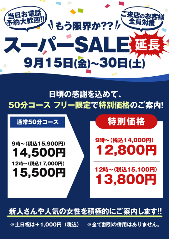 もう限界か??スーパーSALE延長